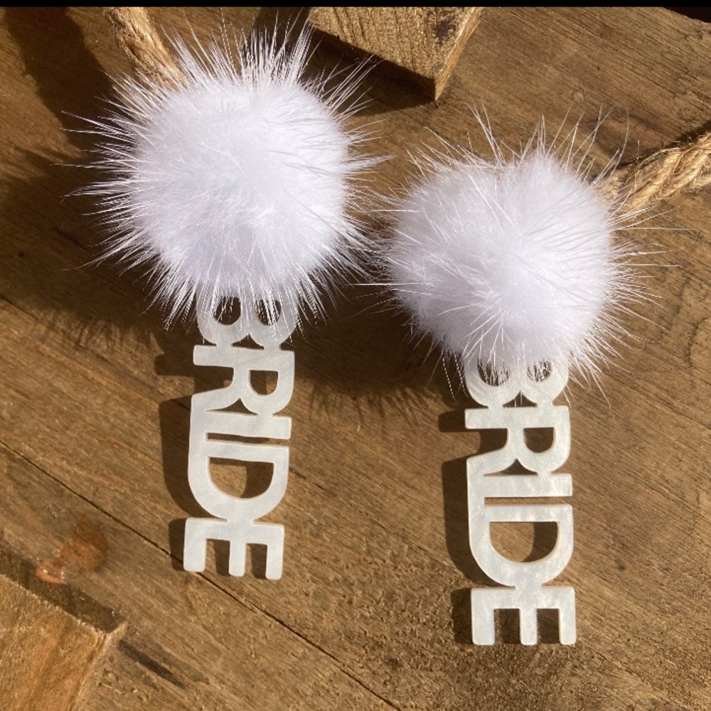 Bride puff earrings!